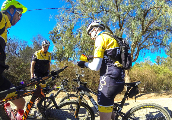 Planning the next route, while gathering our breath